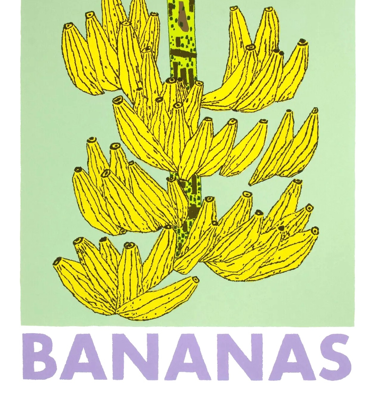 ジョナス・ウッドの絵画作品　タイトルは、バナナ Bananas